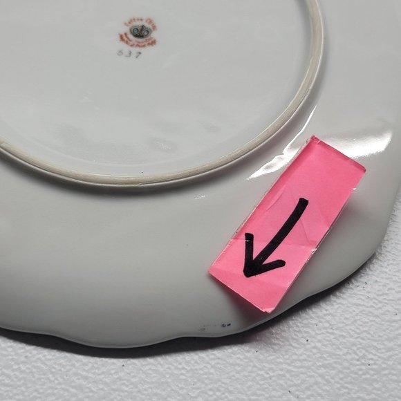 Vintage Lefton Hand Painted Chintz Pattern Snack Plates #637 - Picture 6 of 10